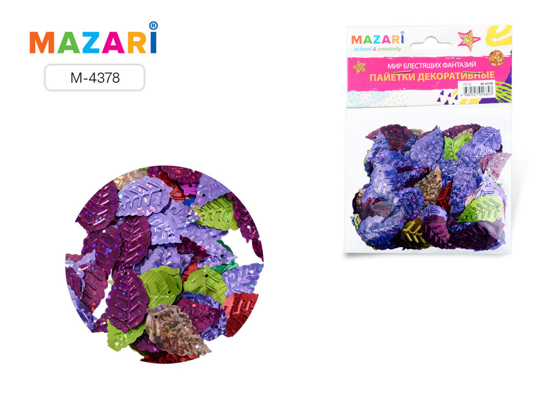 Пайетки PETAL 13*27мм М-4378 1/24