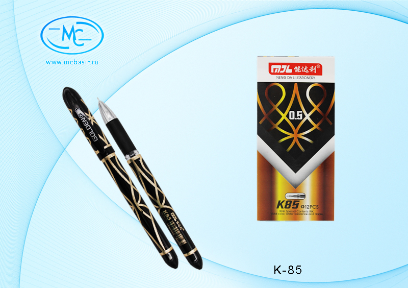 Ручка гелев. ЧЕРНАЯ "Golden" арт.К85/черн. 1/12