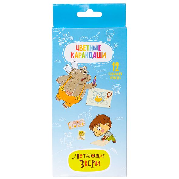 Карандаши 12цв. "Летающие звери" BKc_12077 1/12