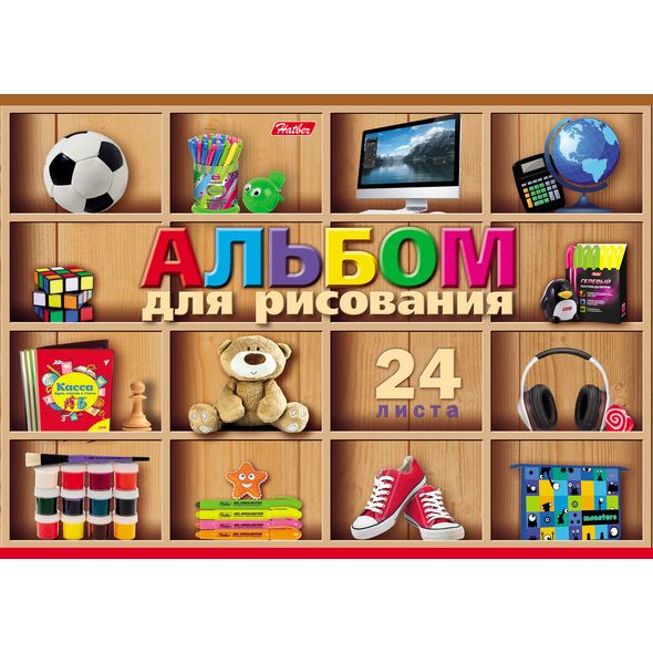 Альбом 24л "Ассорти" А4 на скобе 24А4B 1/11/55