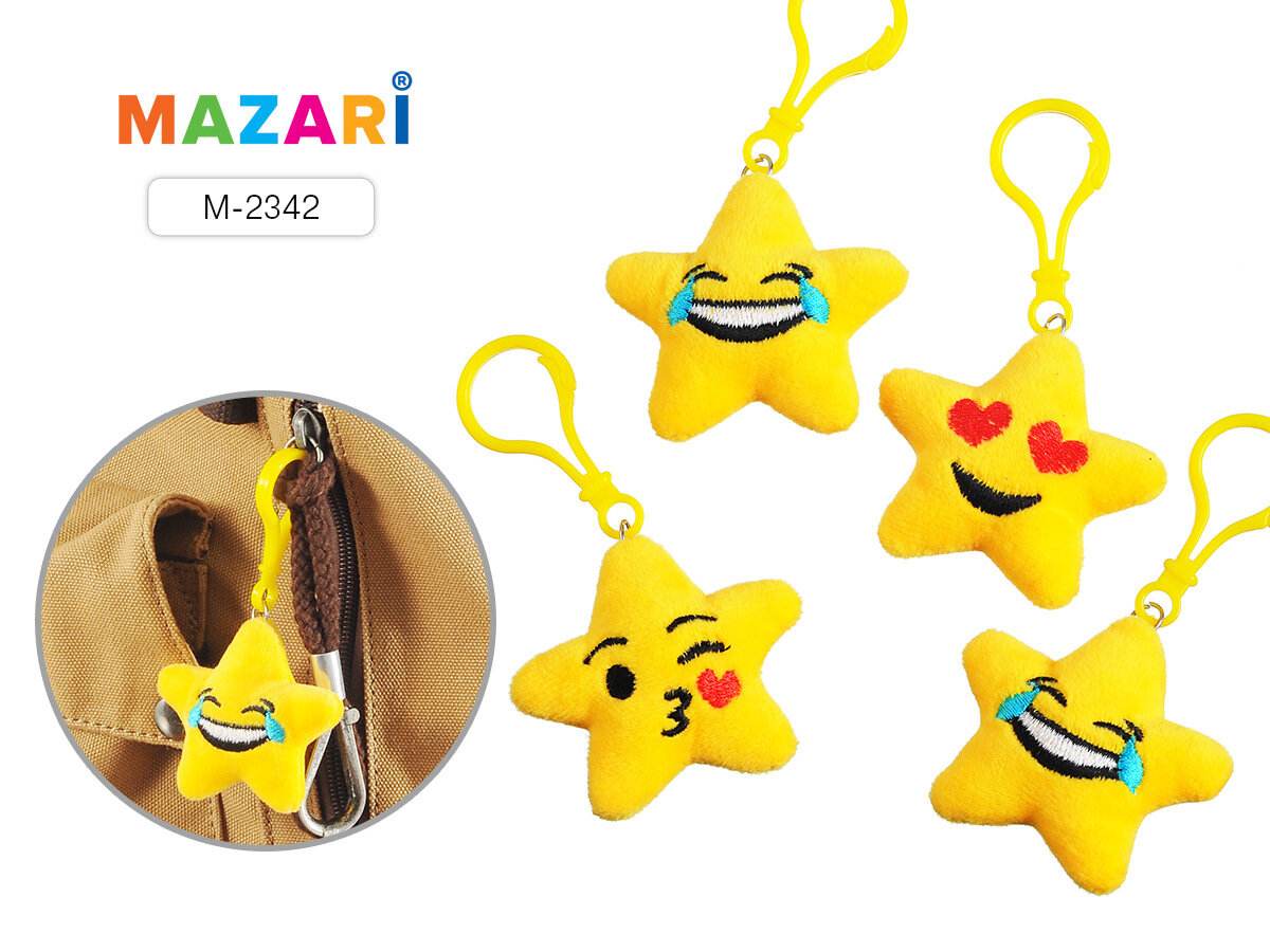 Брелок EMOJI STAR, смайл-звезда 6х6,5см. ассорти арт. М-2342 1/12