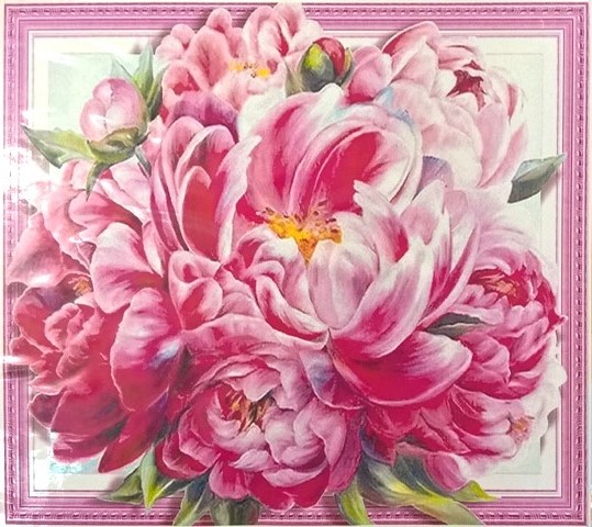 Алмазная мозаика 5D 40*50см РОЗОВЫЕ ПИОНЫ арт.LT0126