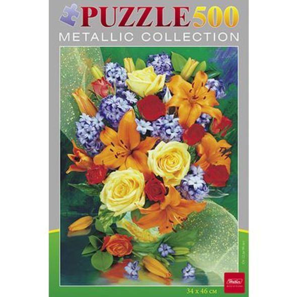 Пазлы 500эл. А2ф Металлик -Яркий букет- 500ПЗ2_13342 1/9