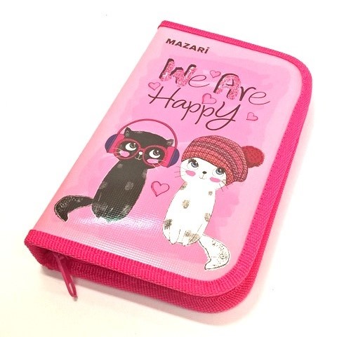Пенал на 1отд. "Girl Cats" с откидной планкой М-1812