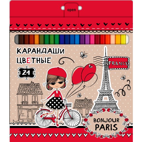 Карандаши 24цв. "Bonjour Paris" BKc_24113 1/6