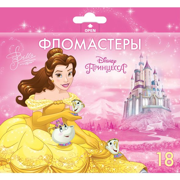 Фломастеры 18 цв. "Принцессы-( DISNEY) " картон.к. BFk_18115 1/12