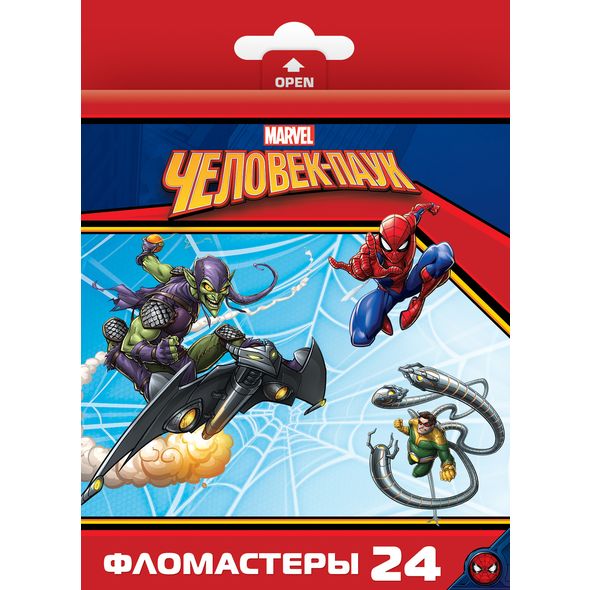 Фломастеры 24 цв. "Marvel-Человек паук" картон.к. BFk_24114 1/12