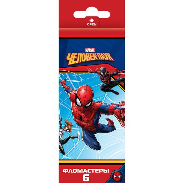 Фломастеры 6 цв. "Marvel-Человек паук" в карт.к. BFk_06114 1/24