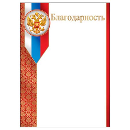 Благодарность А4, без отделки, 9-19-283А 1/20