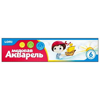 Акварель 6 цв. "Lori" без/к. картон.упаковка А-042 1/60