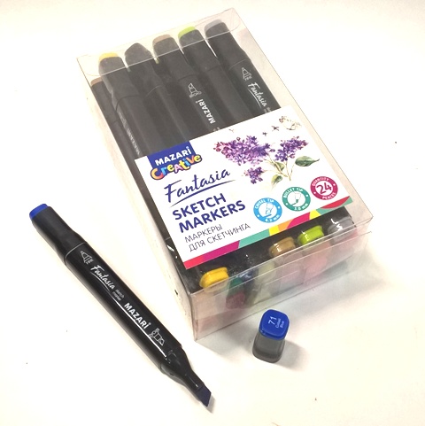 Маркер для скетчинга FANTASIA MAIN COLORS(основн.) 24цв. в наборе арт.М-5038