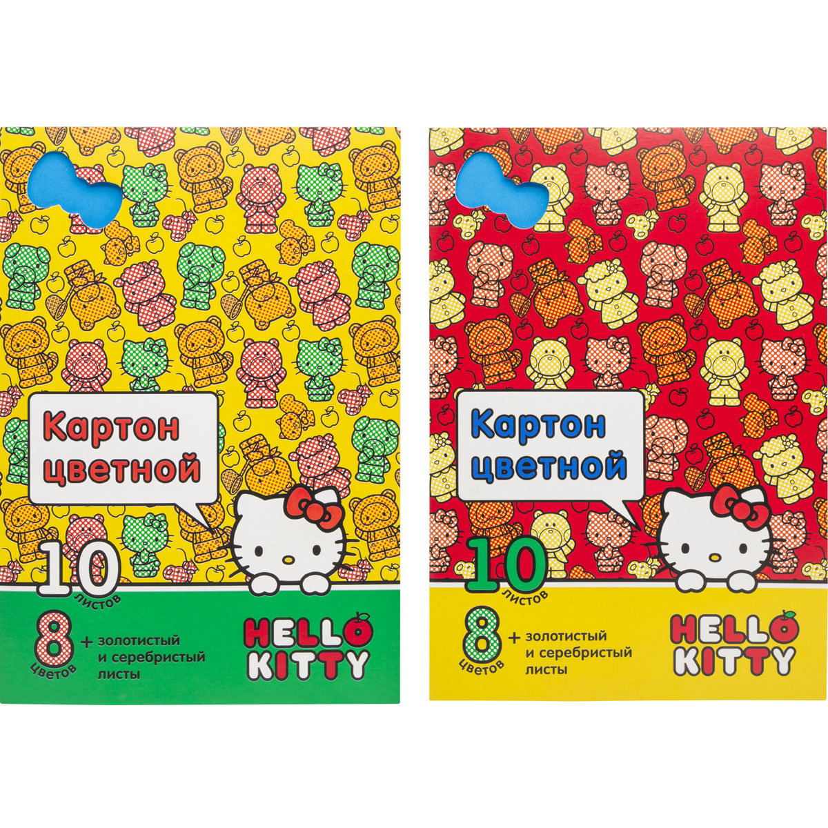 Картон цв. А4 10л. 10цв.HELLO KITTY мелов. HKO-ACC-10/10-4 1/42