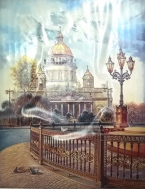 Картина 40х50 см, ГОРОДСКАЯ АРХИТЕКТУРА для раскрашивания по номерам арт.Q3339