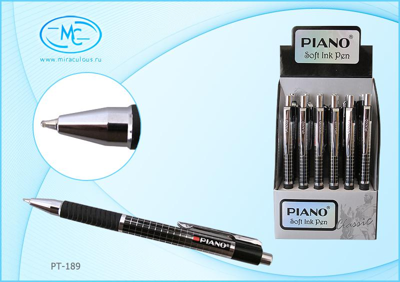 Ручка авт. " Piano" Синяя 0,5 укороченный к. на масл.осн. PT-189 1/24