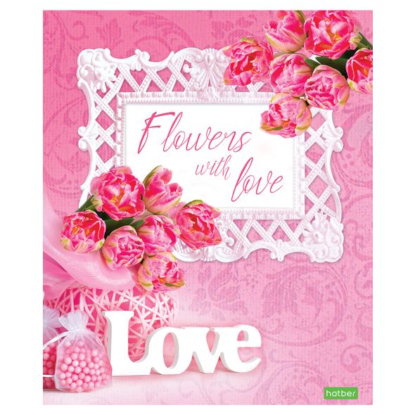 Тетрадь 96л. А5 "Flowers with love" 96Т5С1 1/7/56