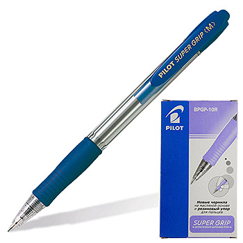 Ручка авт. PILOT SUPERGRIP, синяя, 1,0мм, арт.BPGP-10R-M-L 1/12