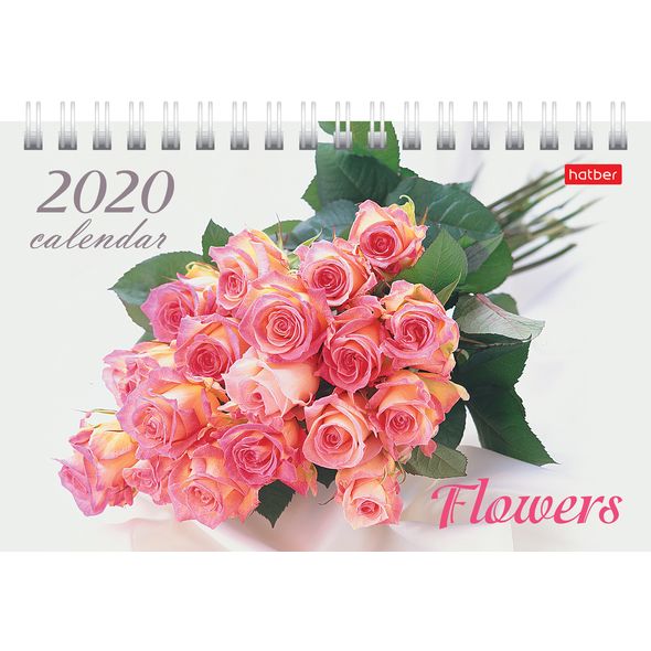 2020г. Календарь ДОМИК 160х105мм на гребне "Flowers" 12КД6гр_04087 1/80