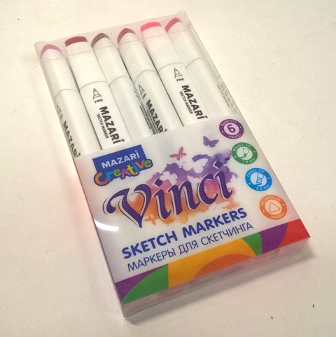 Маркер для скетчинга VINCI BERRIES(ягодн) 6цв. в наборе арт.М-6003-6