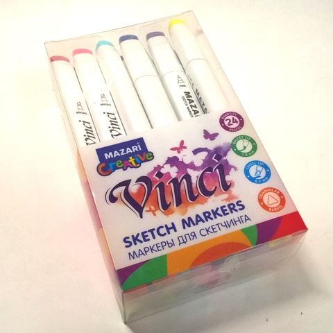 Маркер для скетчинга VINCI MAIN COLORS(основн.) 24цв. в наборе арт.М-6016-24