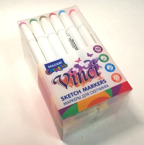 Маркер для скетчинга VINCI MAIN COLORS(основн.) 36цв. в наборе арт.М-6018-36