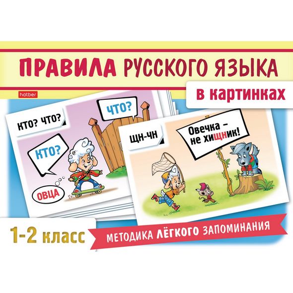 Набор карточек 24шт -Правила русского языка в картинках- для 1-2 класса 12Х17см НП_22411