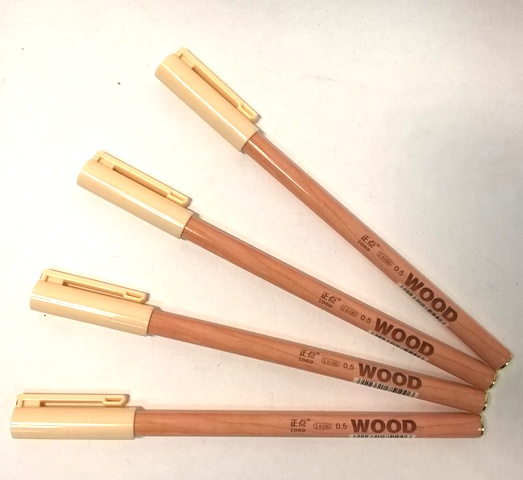 Ручка гелевая ЧЕРНАЯ "WOOD" арт.5100 1/12