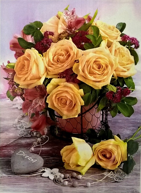 Алмазная мозаика 3D "БУКЕТ РОЗ", 40*50см GA73601