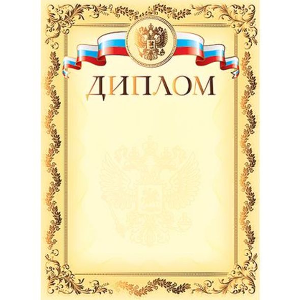 Диплом А4 с символикой тиснение зол.фольгой Д4ф_14038 1/10