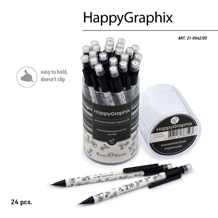 Карандаш авт. "HappyGraphix. Велосипеды" 0,7мм 21-0042/05 1/24