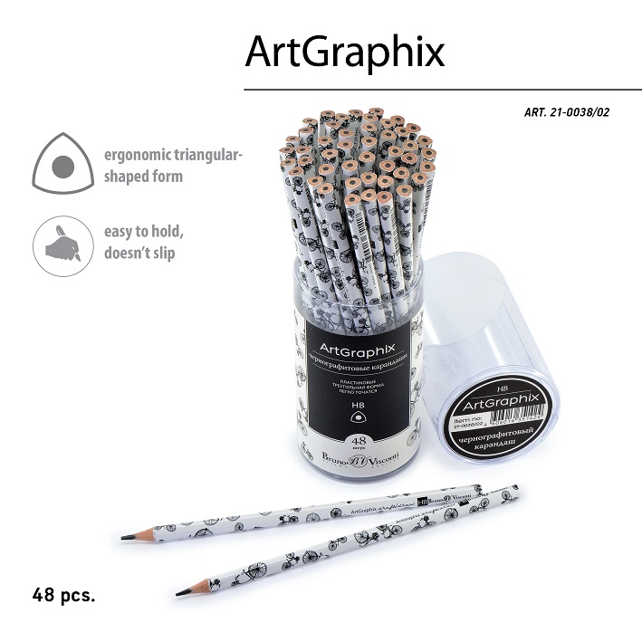 Карандаш ч/гр "ArtGraphix. Велосипеды" НВ (пластиковый корпус) 21-0038/02