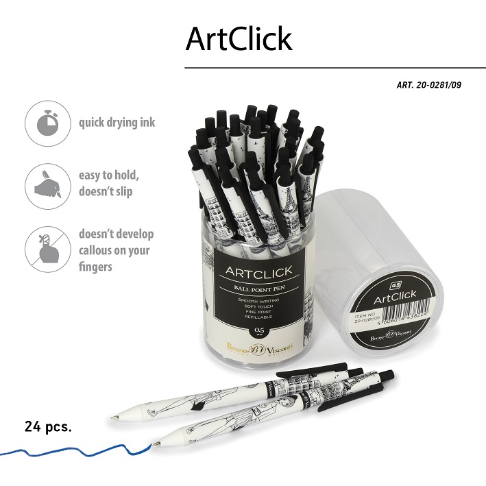 РУЧКА "ArtClick. Путешественница" ШАРИКОВАЯ 0.5 ММ, СИНЯЯ 20-0281/09 1/24