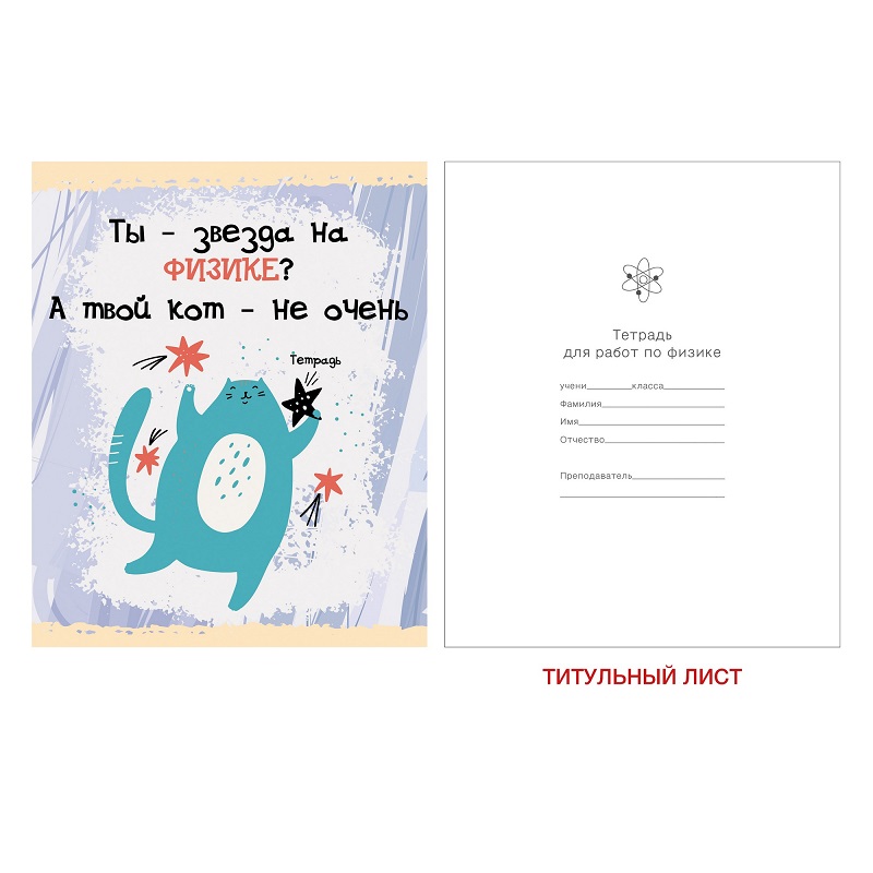Тетрадь предметная 48л ФИЗИКА-Тетрадь кота- ТТ486795