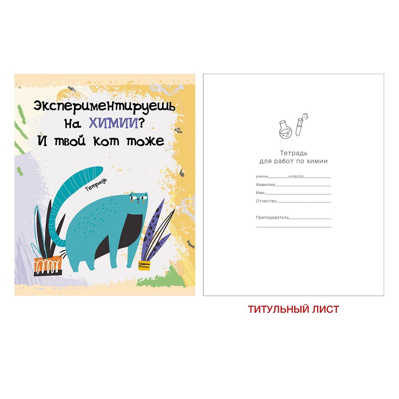 Тетрадь предметная 48л ХИМИЯ-Тетрадь кота- ТТ486788