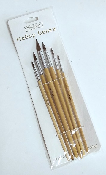 Кисти в наборе БЕЛКА круглые 6шт (2,4,6,8,10,12) арт.1137