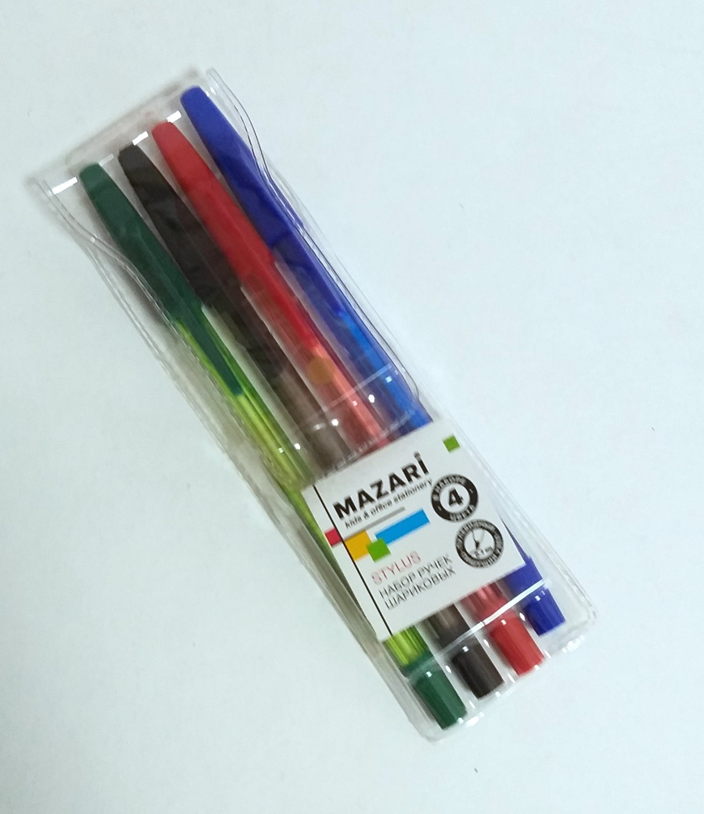 Набор шариковых ручек: 4цв. STYLUS 0,7мм M-7302-4/18