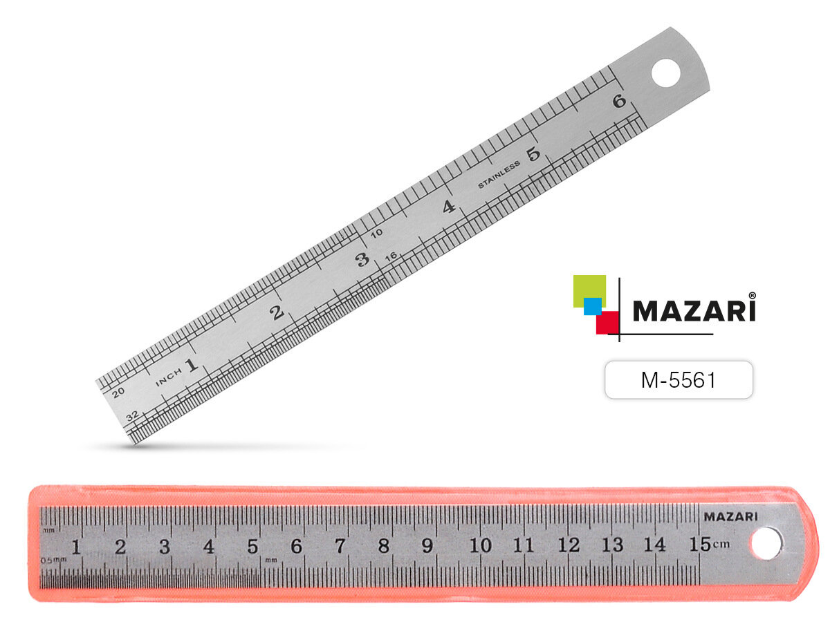 Линейка 15см металлическая  М-5561