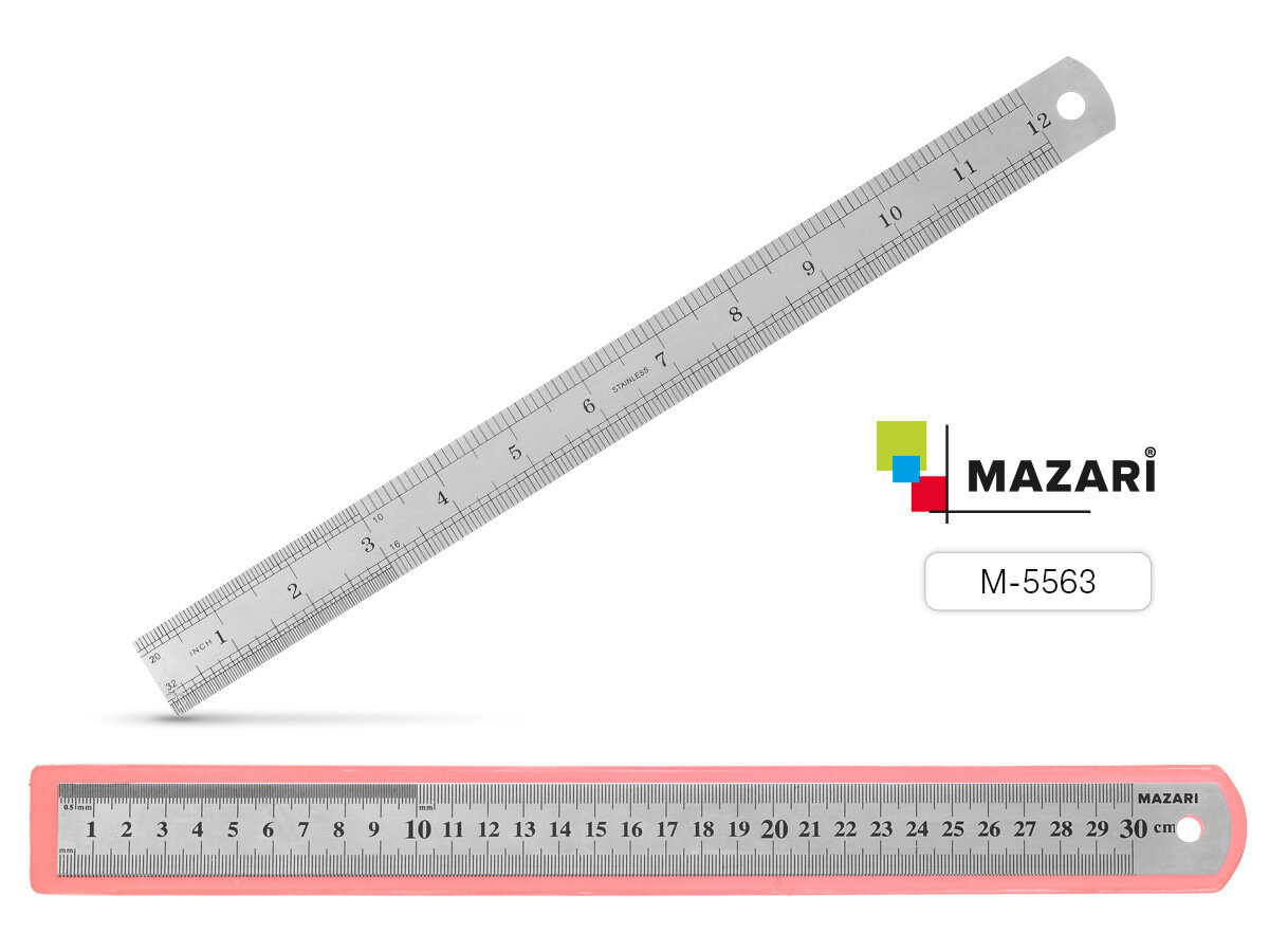 Линейка 30см металлическая М-5563 1/12