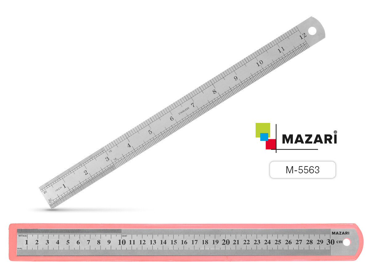 Линейка 30см металлическая  М-5563 1/12