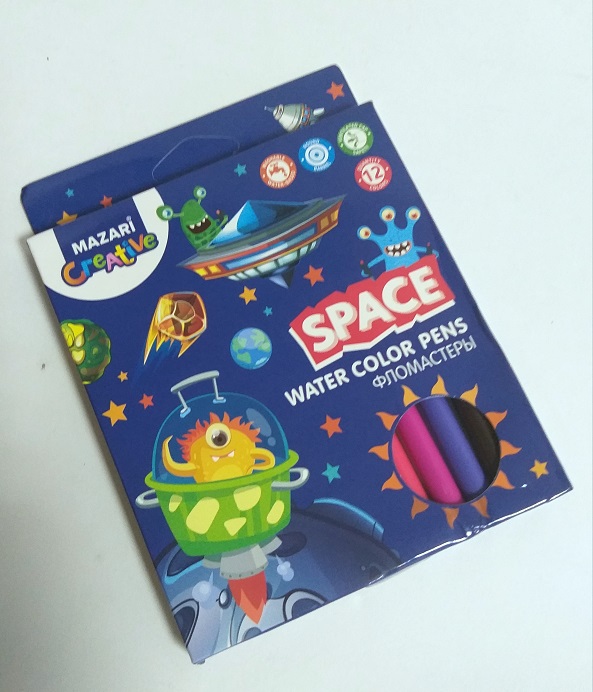 Фломастеры 12цв. " SPACE" картон.уп. вент.к. М-5075-12