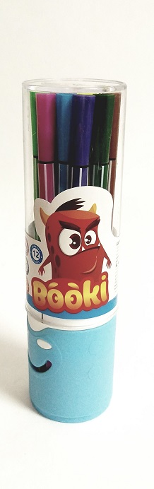 Фломастеры 12цв. " BOOKI" в пластик.тубусе вент.к. М-5077-12
