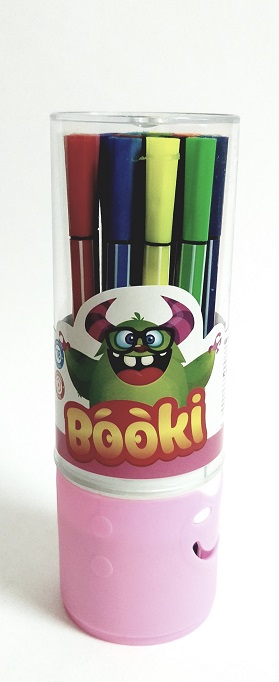 Фломастеры 18цв. " BOOKI" в пластик.тубусе вент.к. М-5077-18