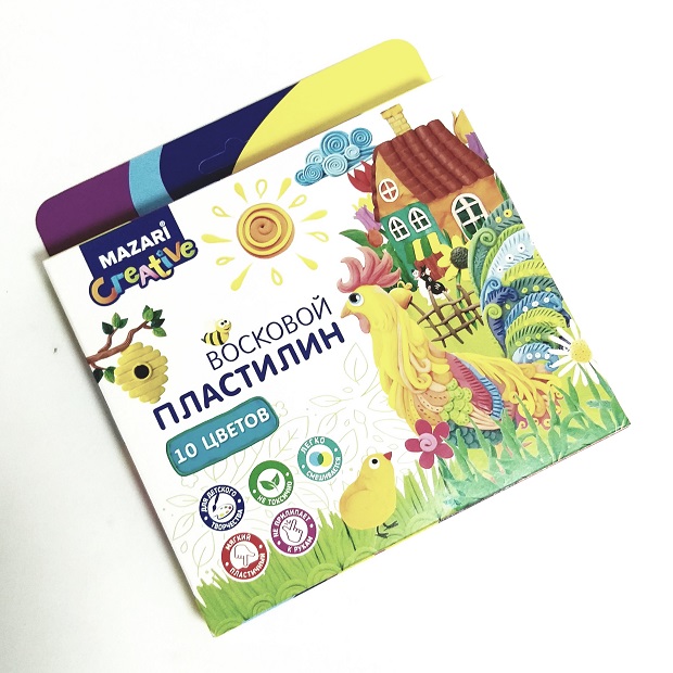 Пластилин восковой 10цв, 150гр М-2146-10 1/21