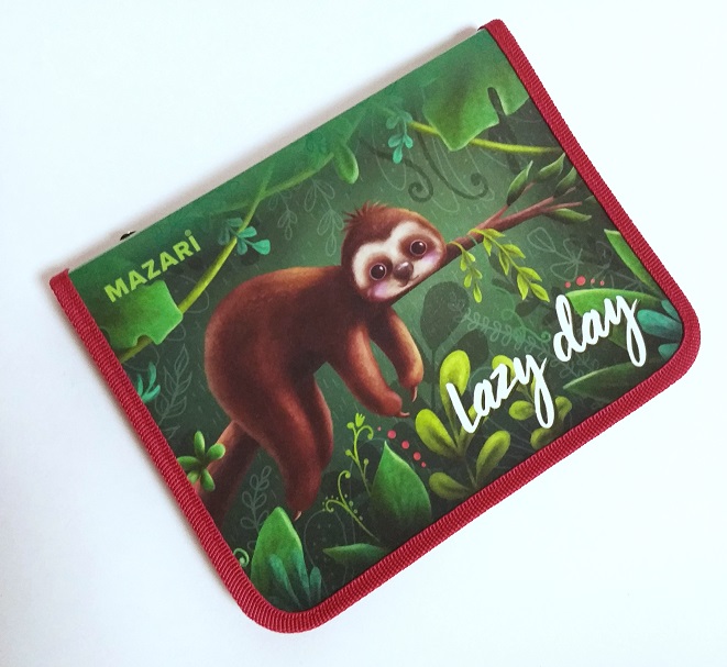 Папка для тетрадей А5 "LAZY DAY" на молнии покругу пластик. М-16086