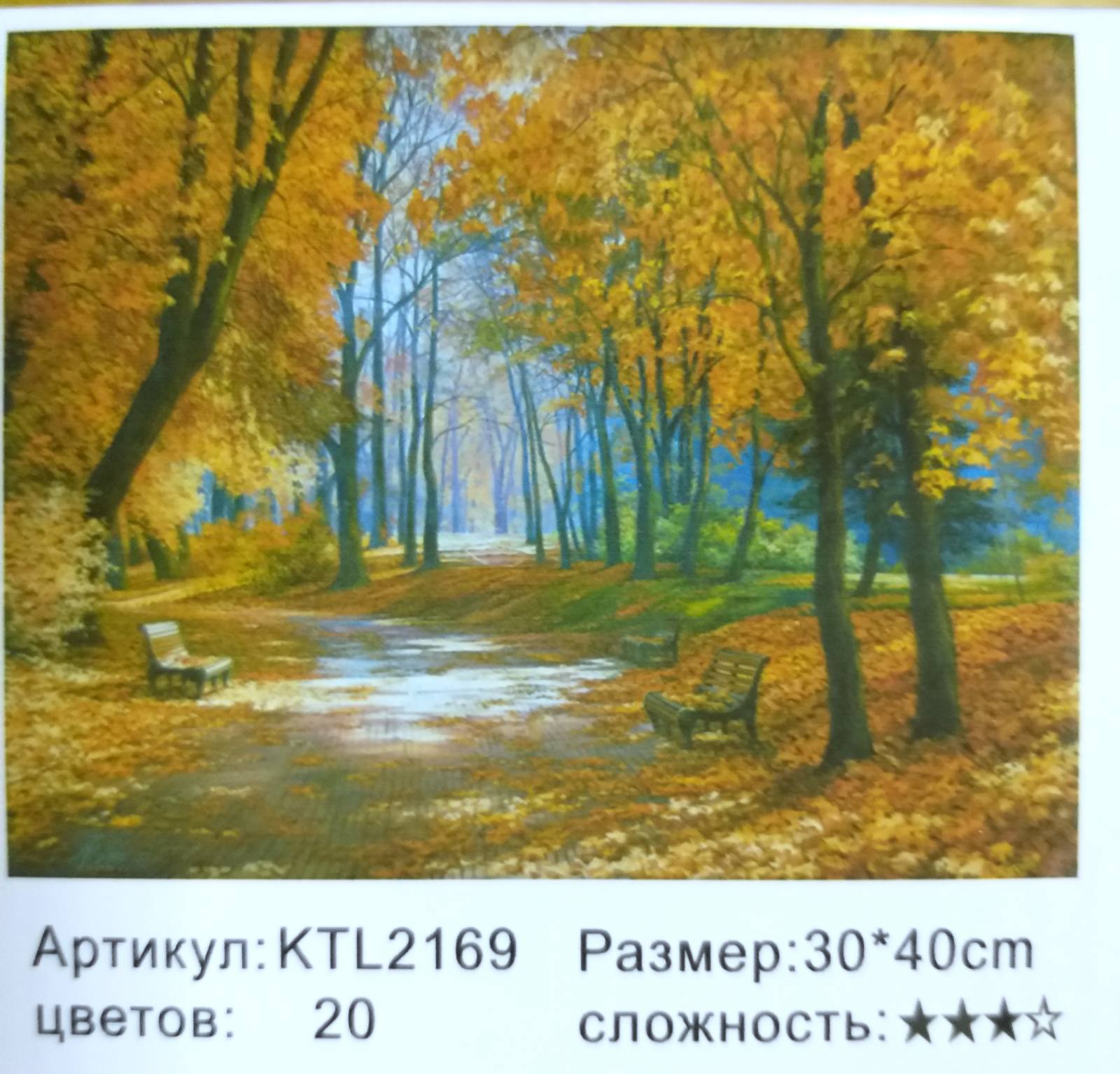 Картина 30х40 см, ОСЕНЬ для раскрашивания по номерам KTL2169