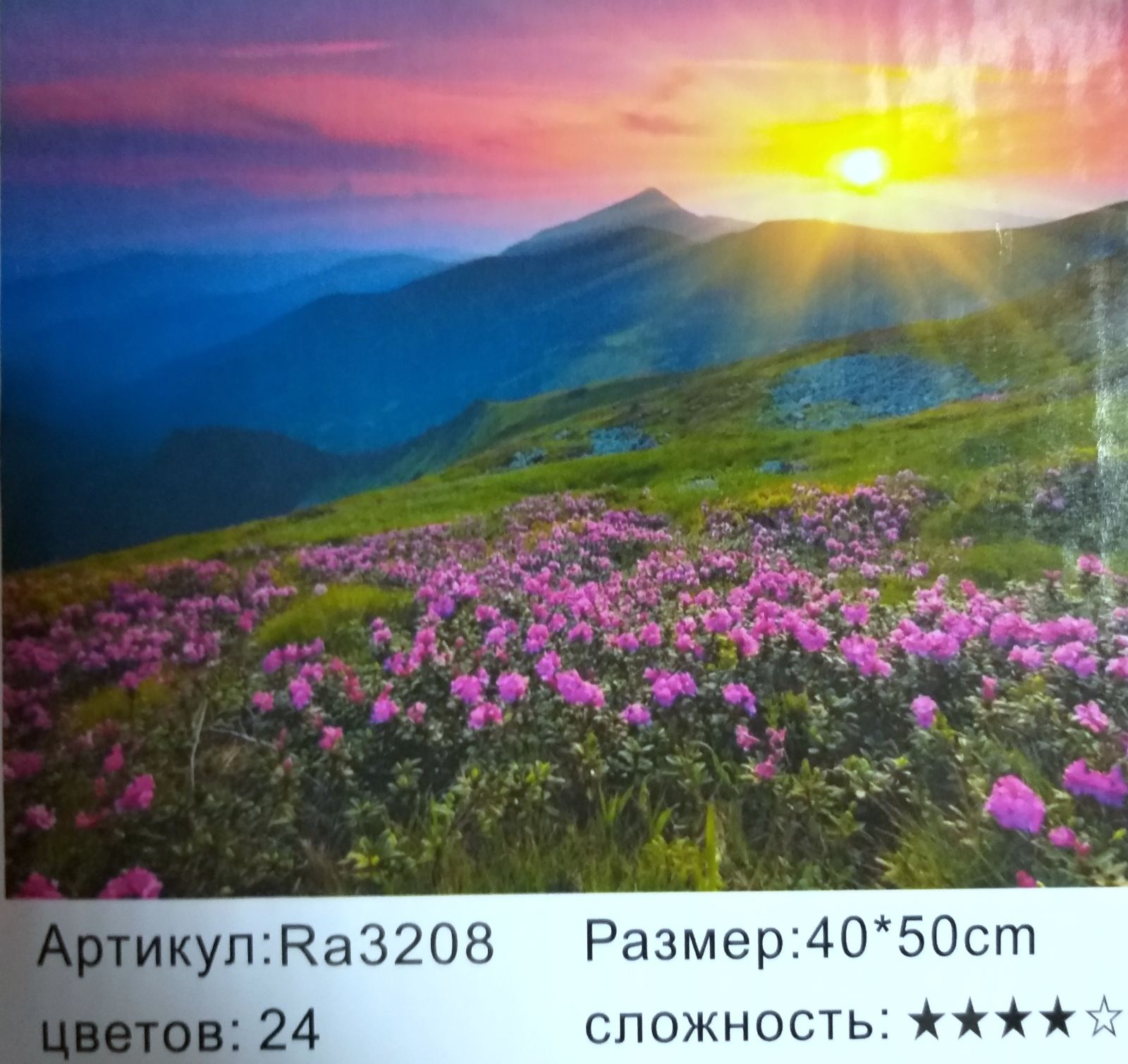 Картина 40х50 см, В ГОРАХ для раскрашивания по номерам арт.RA3208