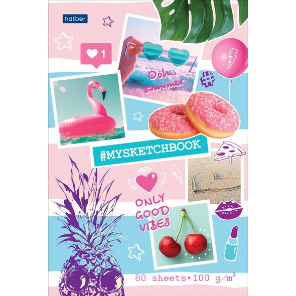 Скетчбук А6 7БЦ 80л, "Summer Days" 80ББ6A_22276 1/18