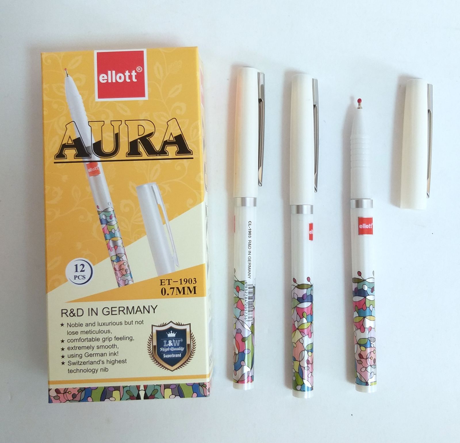 Ручка шариковая ELLOT AURA СИНЯЯ 0,7мм ET-1903-12 1/12