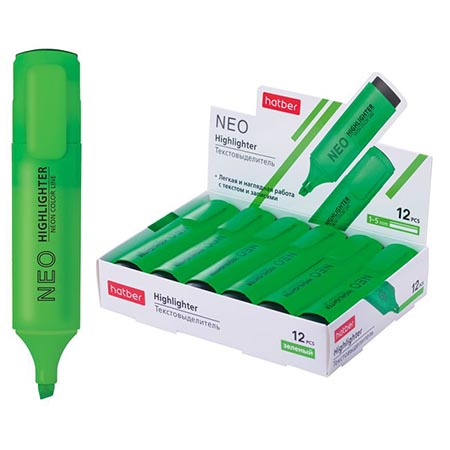 Текстовыделитель ЗЕЛЕНЫЙ NEO 1-5мм HL_060880 1/12