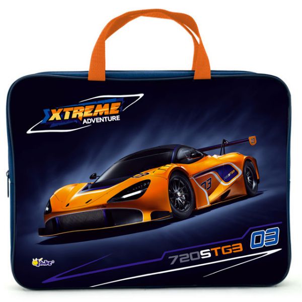 Папка для тетрадей А4 Auto orange широкая боковина ткань рант.тесьма 61986