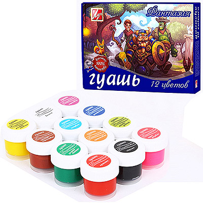 Гуашь 12цв. ФАНТАЗИЯ 15 мл. 25С1529-08 1/12